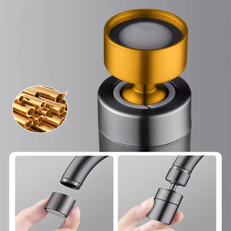 360 Degree Rotatable Faucet Spray Head With Magnetic Filter Nozzle Dual Mode Water Saving Kitchen Bathroom Tap Aerator Extension