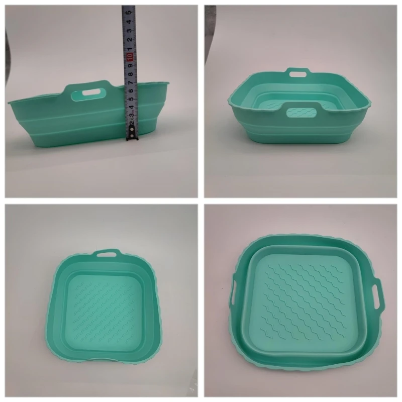 2ชิ้นซิลิโคนทอดอากาศสมุทรทอดอากาศซิลิโคนสมุทรสำหรับทอดอากาศถาดอบเตาอบนำมาใช้ใหม่สแควร์ทอดอากาศสมุทรA0NC