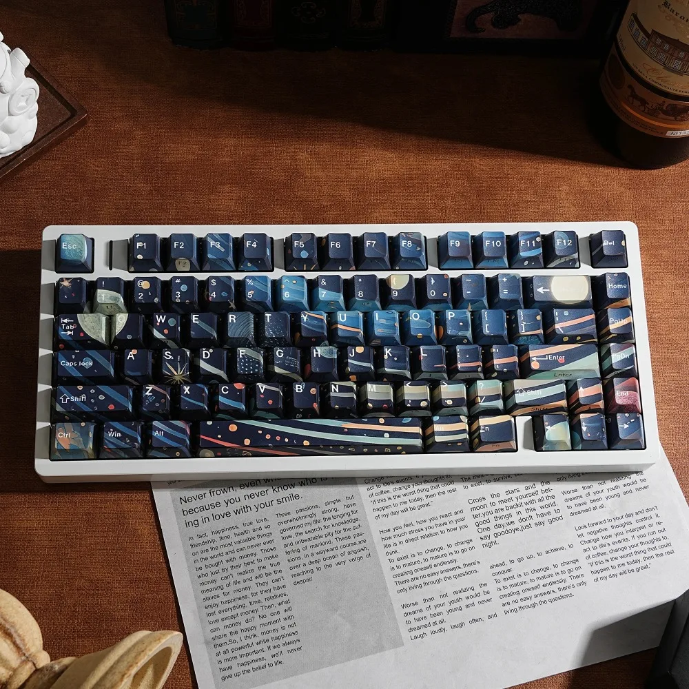 PBT Keycaps Dye-Sub Side-lighted LAS Profile 131 Keys Korean For Mechanical Keyboard Spanish Arabic French German Russian