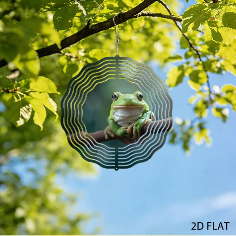 

Garden Frog Wind Chimes, Heavy Iron Tree Frog Outdoor Decor, Natural Sound Metal Windbell for Patio Yard Art