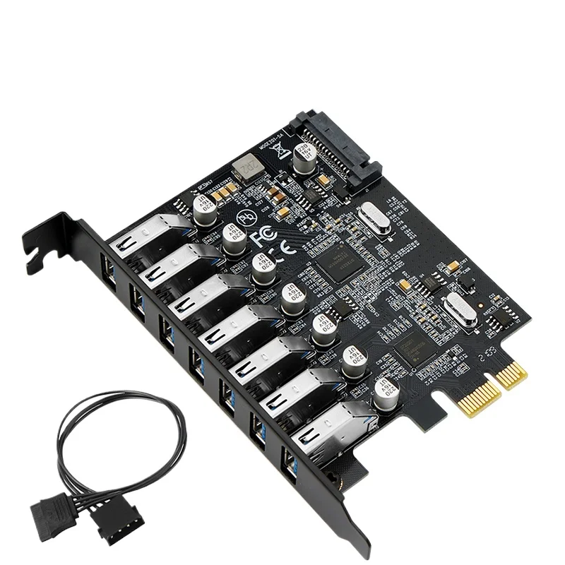 For PCIE Seven-port USB 3.0 Adapter Card Desktop Rear PCI-E To 7-port USB Expansion Card Drive-free NEC Chip