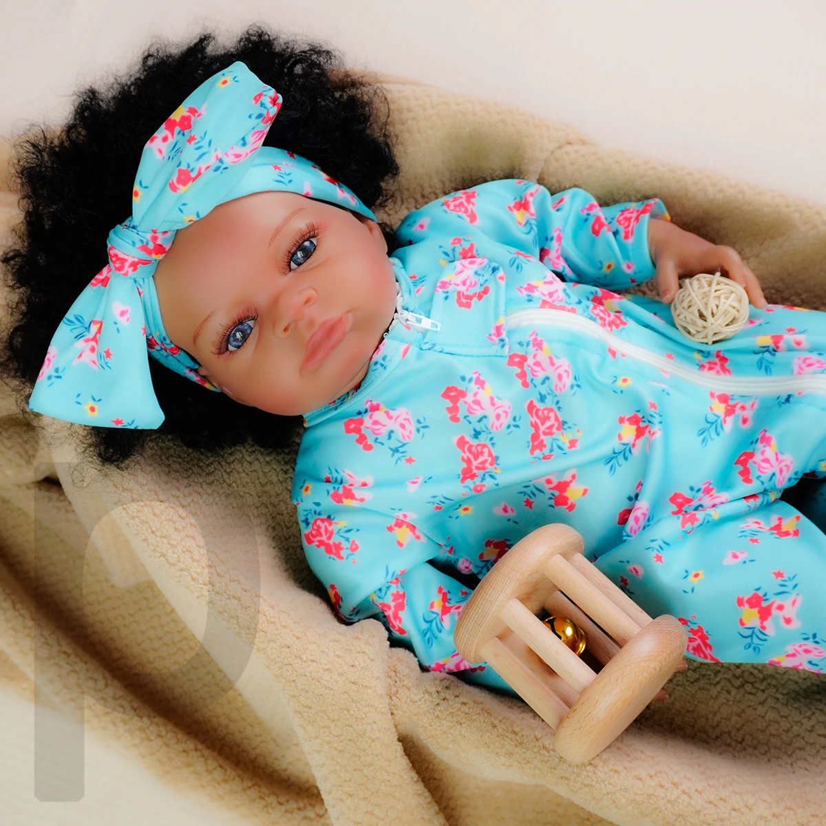 JOYORA Reborn Baby Doll Black Baby Doll Realistic Newborn Doll Real Life Baby Doll Children's Gift High Quality Handmade Dolls