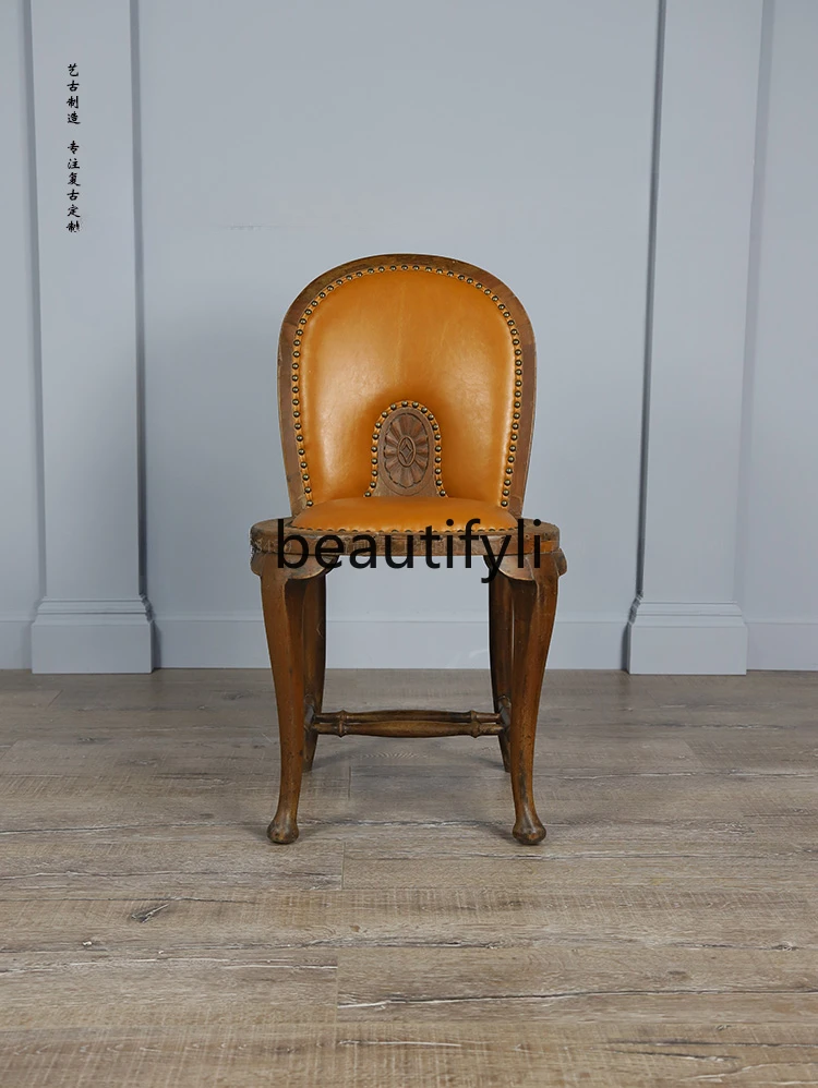 The Republic of China retro nostalgic solid wood chair Nordic simple restaurant B & B manicure chair American fashion