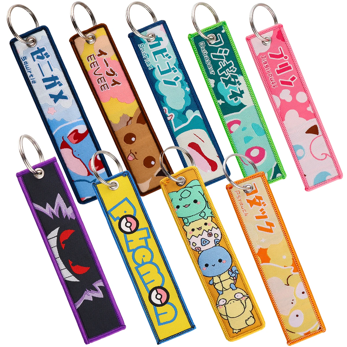 Anime Game Elf Embroidery Key Fobs Key Tag Keychain For Car Keys Backpack Women Men Key Ring Holder Chaveiro Jewelry Accessories