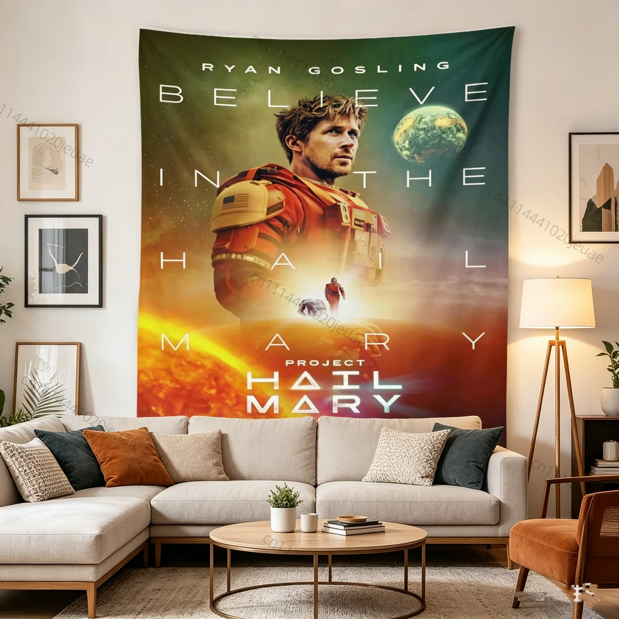 90X150CM Tapestry Movie Project Poster Hail Mary SciFi Wall Hanging Background Cloth Space Astronaut Flag Decor for Bedroom Dorm