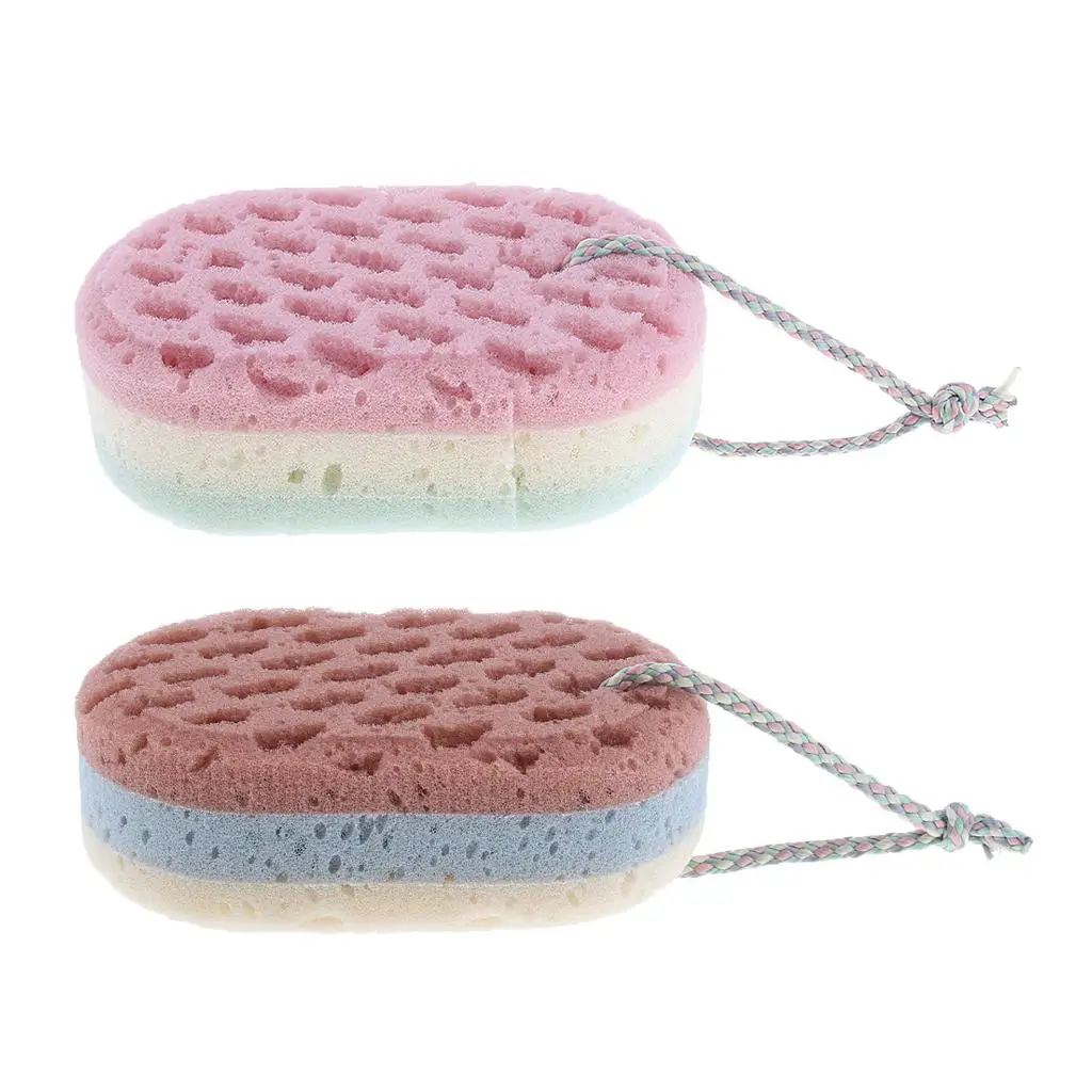 Pack of 2pcs, Care Bath Sponges, Body Scrubbers, Shower Massage Bathing Brushes for Exfoliating, Srubbing