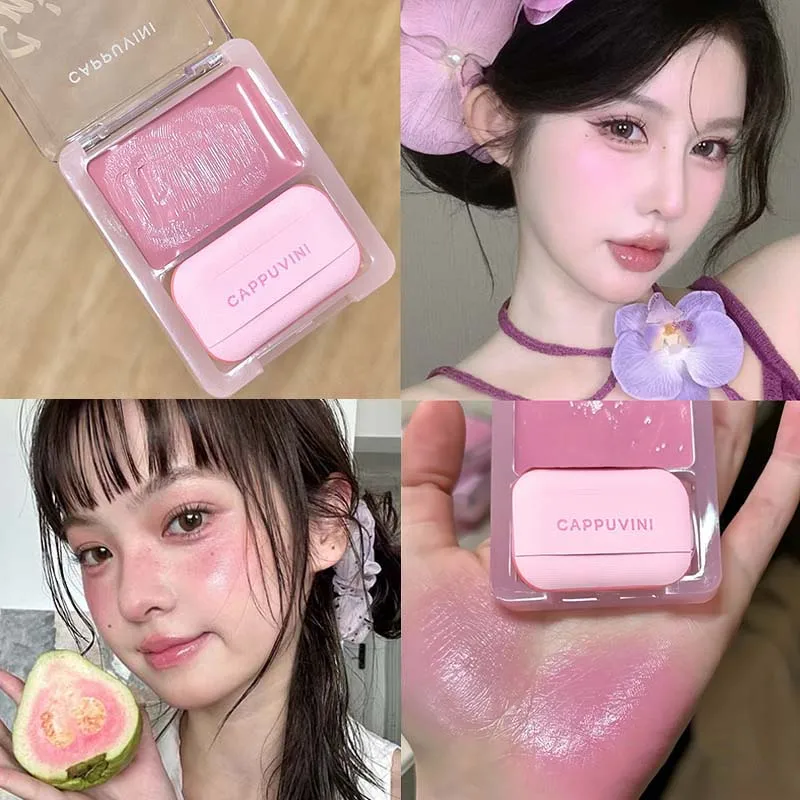 Colorete brillante acuoso con espejo mate, crema de Color en expansión, colorete Natural para mejillas, maquillaje rojo, colorete rosa bonito, maquillaje coreano