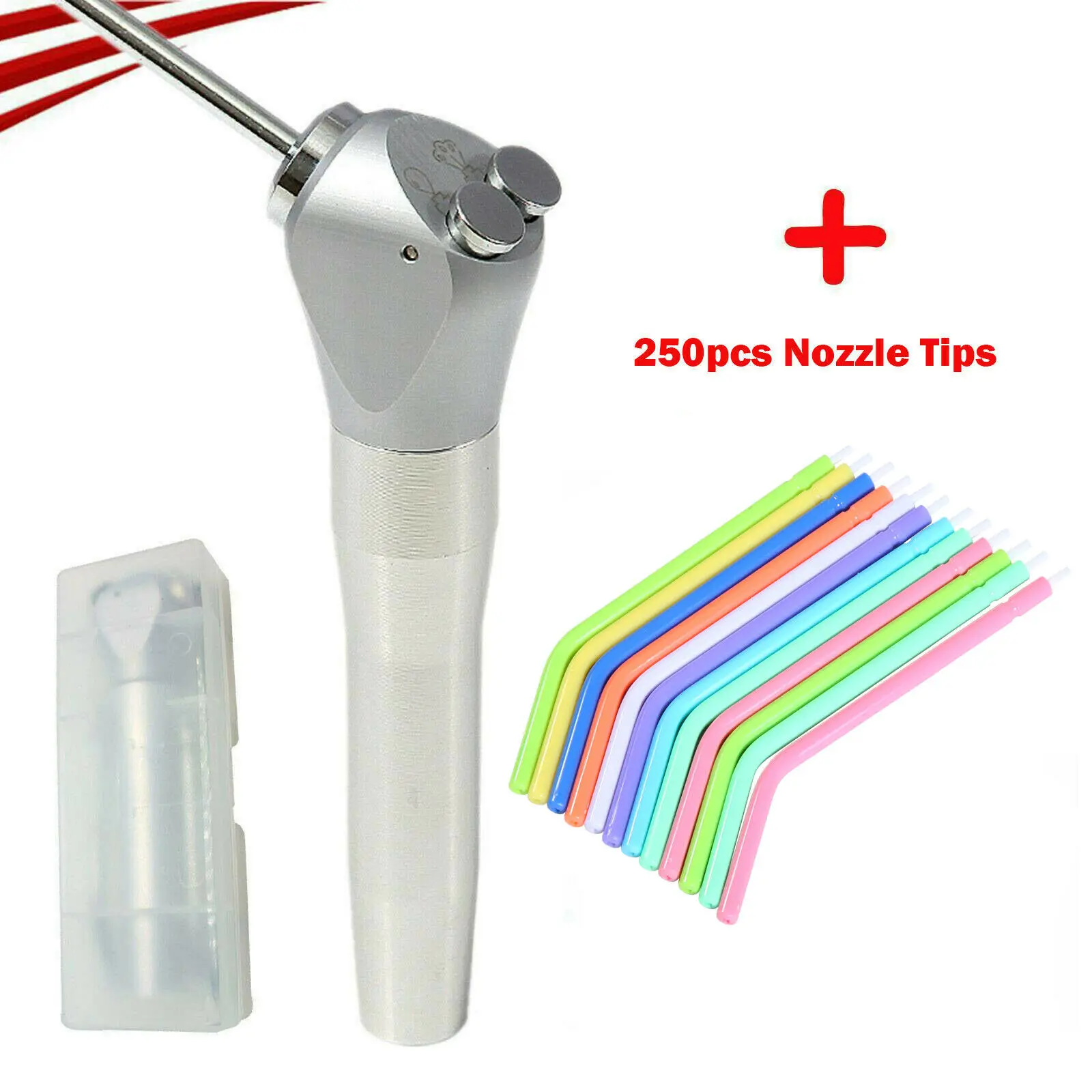 

Dental 3 Way Air Water Spray Triple Syringe Handpiece/250PCS Disposable Nozzles Tips Tubes