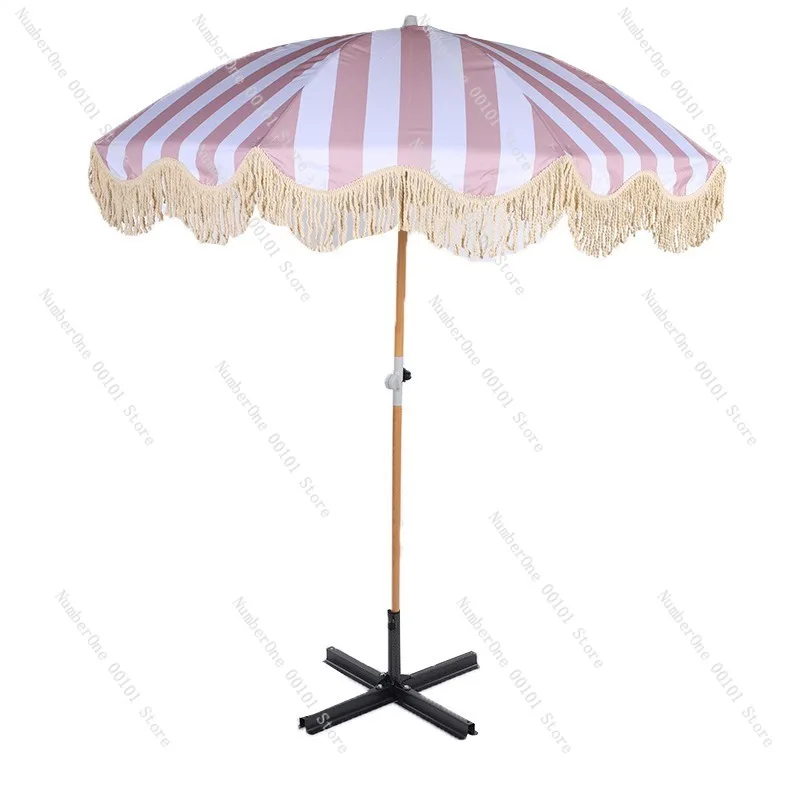 

Outdoor sunscreen beach umbrella big sun umbrella beach seaside pool courtyard camping sunshade fringed umbrella