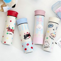 Cute 500ml Vacuum Insulated Bottle 304 Stainless Steel Insulation Cold and Hot Water Cup Puppy Double-layer Travel Mug