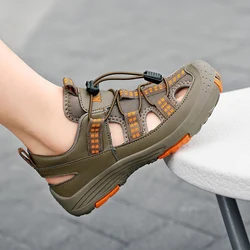 Boys' Sandals Summer New Children's Headband Rotating Button Boys' Shoes Hollow Breathable Beach Shoes Girls' Trend