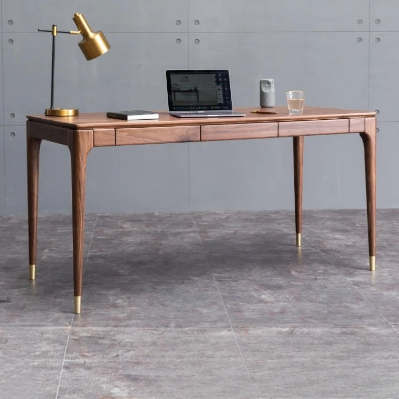 North American black walnut desk computer desk study home desk solid wood Japanese simple log writing