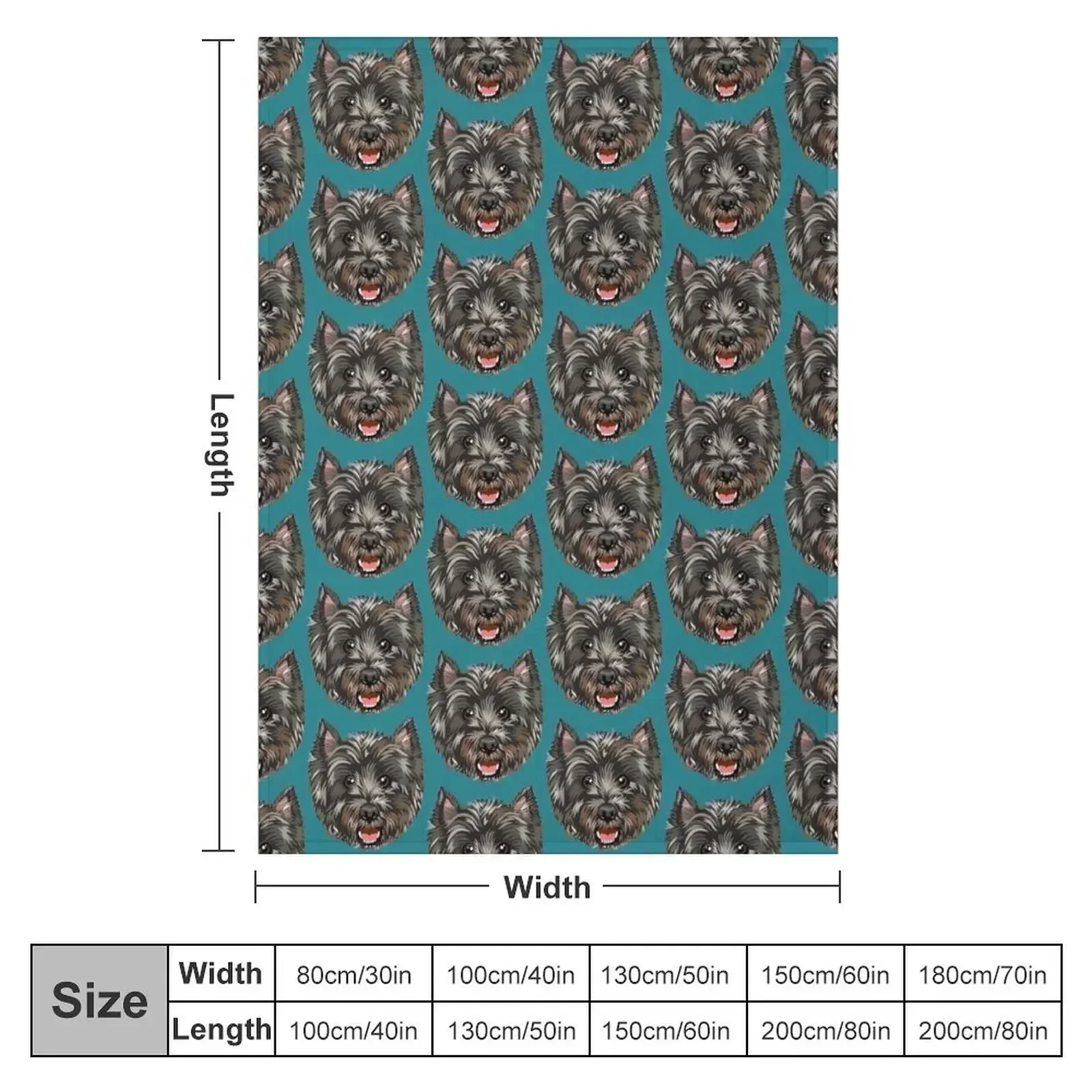 Dark Cairn Terrier Throw Blanket Heavy For Sofa Thin Comforter heavy to sleep Thin Flannel Fabric Blankets