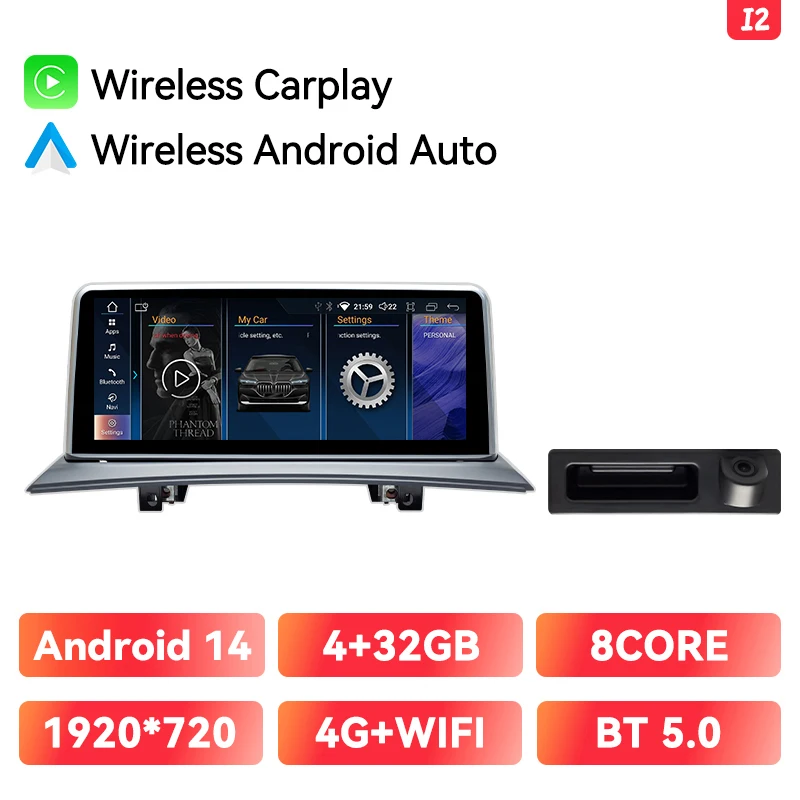 Draadloze CarPlay Android Auto Autoradio Voor BMW X3 E83 2005-2008 Autoradio Navigatie Multimedia GPS 4G WIFI 8Core 128G Stereo
