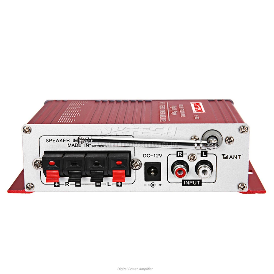 NKTECH HY-602 Car Digital Player Audio Power Amplifier 2CH 20W RMS DSP Hi-Fi Stereo TF USB FM DVD MP3 IR Remote Tone Volume Home