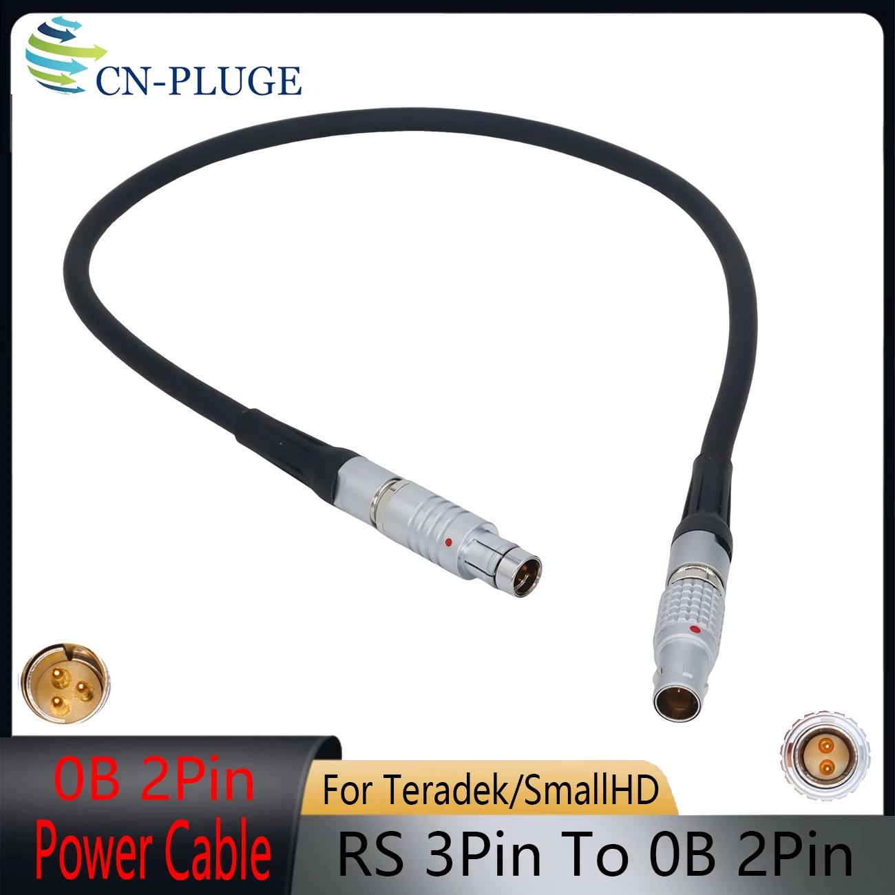 

Camera RS 3Pin To 0B 2Pin Power Cable For Teradek/Vaxis/Hellyland Wireless Transmitter/SmallHD 502 702 Monitor Power Cable