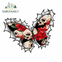 EARLFAMILY 13cm x 11.2cm For Tron Skull Car Repair Sticker Waterproof Decal Graffiti Personality Creative Car Styling Decor