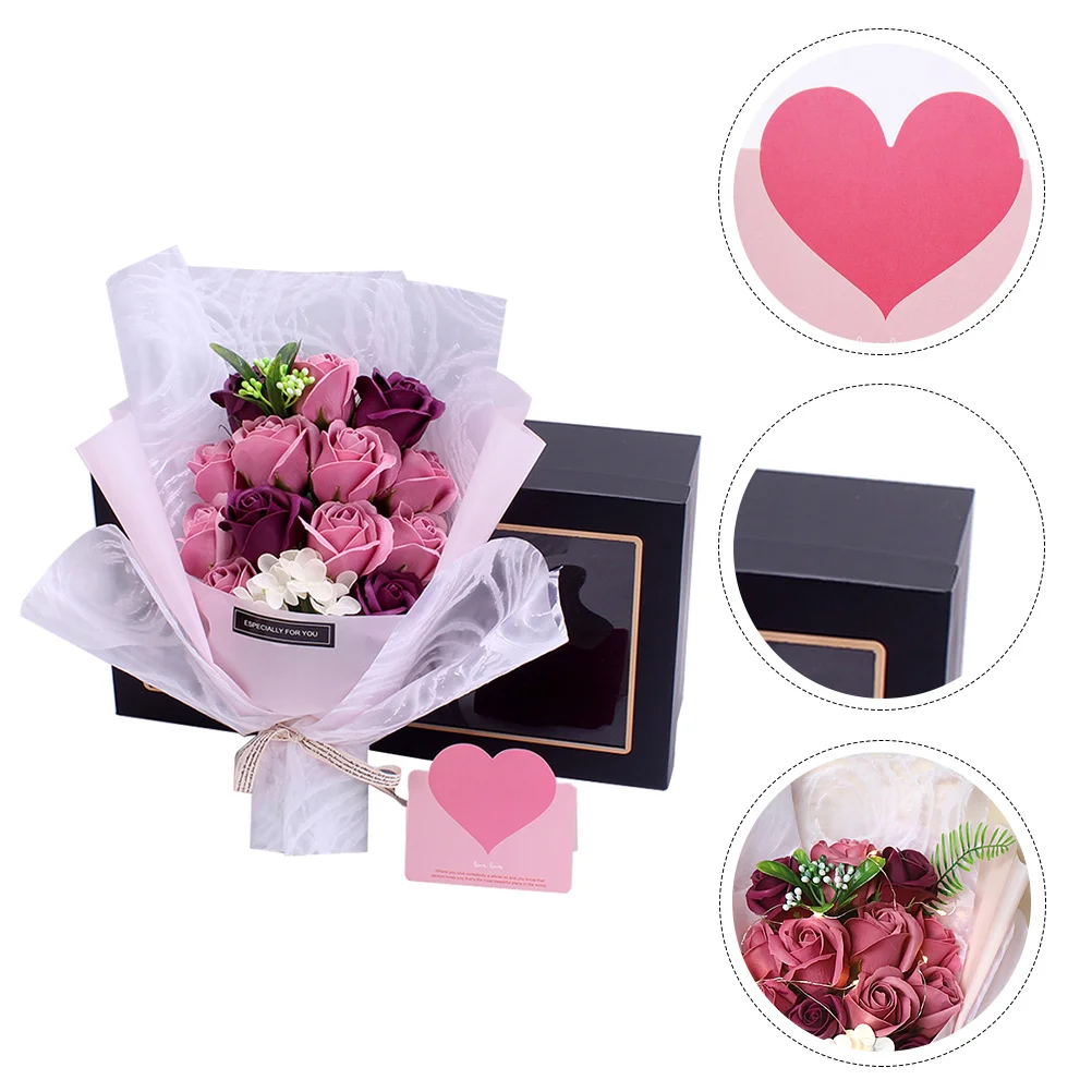 

Soap Rose Bouquet Artificial Flower Wedding Anniversary Girl Gift Romantic Valentine Bouquet Gift Box Fragrance Lasting Beauty