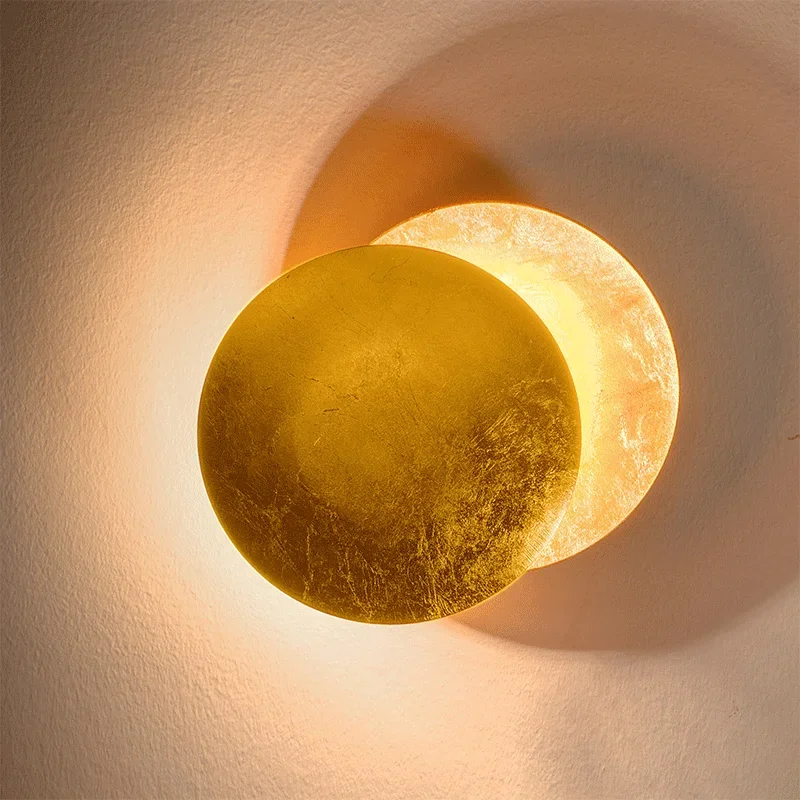 

Lunar eclipse wall lamp, modern bedroom headboard, creative personality, living room hallway, circular wall lamp