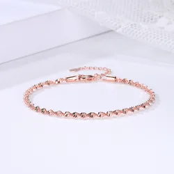 Women's jewelry Twist Bracelet For Women Friends Gifts Rose Gold Color Simple Bangle Hand Chains Kpop jewellery Wholesale KBH064