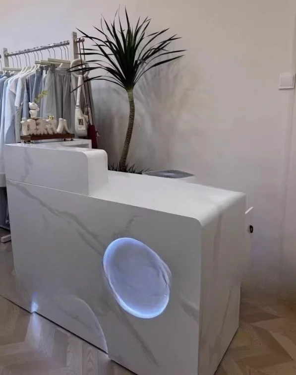 a4 Small Painted Clothing Store Women's Light Luxury High-end Store Front Desk Cabinet