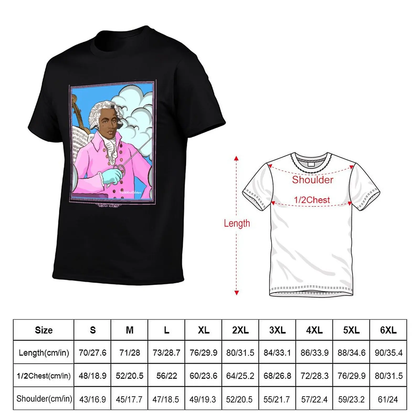 Joseph Bologne, Chevalier de Saint-Georges Bubble Gum Blue and Pink portrait T-Shirt sublime new edition t shirts for men