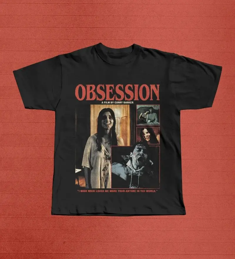 T-shirt Vintage Gothique Horreur Définition Obsession Film d'Horreur Décontracté Ample Streetwear 2026 Cadeau pour Amateurs de Films Thriller Unisexe