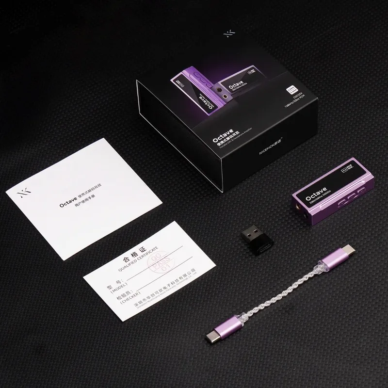 NICEHCK 옥타브 하이파이 휴대용 DAC 앰프 플래그십 ES9039Q2M 디코딩 칩 타입-C 3.5mm & 4.4mm 출력 최대 550mW@32Ω 전력