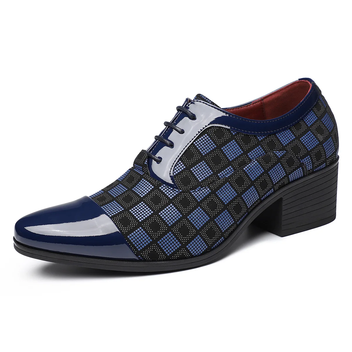 Men's Plus Size Print Pointed Toe Slip-On Loafers British Style Casual Comfort Medium Heel Dress Shoes Luxury Designer Shoes