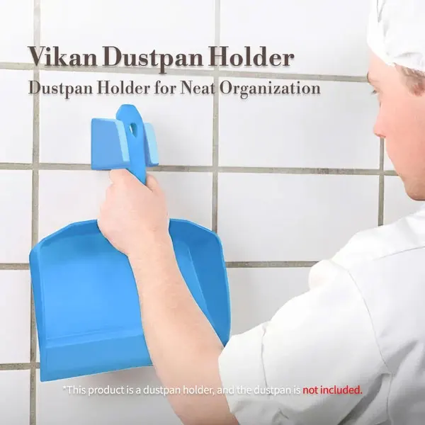 Vikan Dustpan Wall Holder, Commercial Cleaning Tool Hanger, Dustpan Rack Organizer for Industrial & Home Use