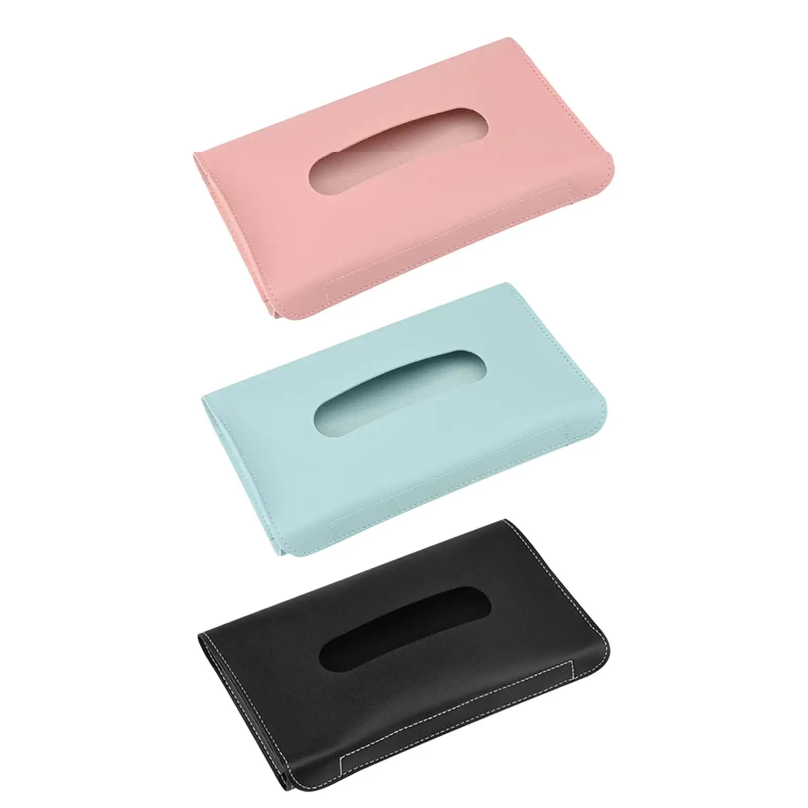 PU Visor Tissue Box Holder, Hanging Decoration Interior Accessories Napkin Case Paper Towel for Backseat Universal Fits