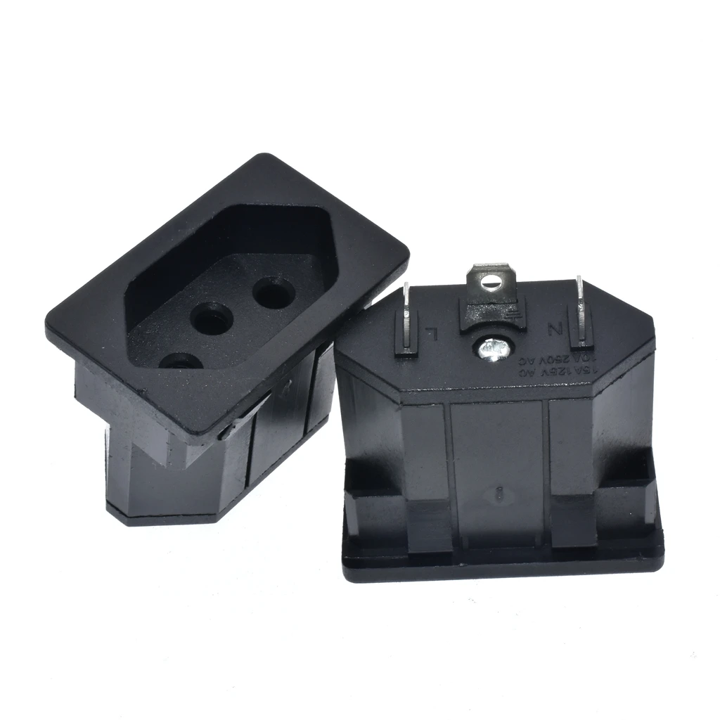 Black embedded industrial outlet Brazilian standard Inverter output socket 250V 15A universal electrical AC power socket