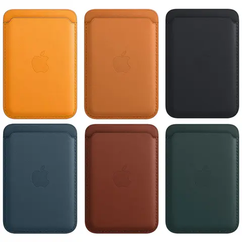 الفاخرة الأصلي أبل Magsafe محفظة حافظة جلدية آيفون 12 13 14 15 16 برو ماكس S24 حامل بطاقة غطاء حقيبة الهاتف الملحقات