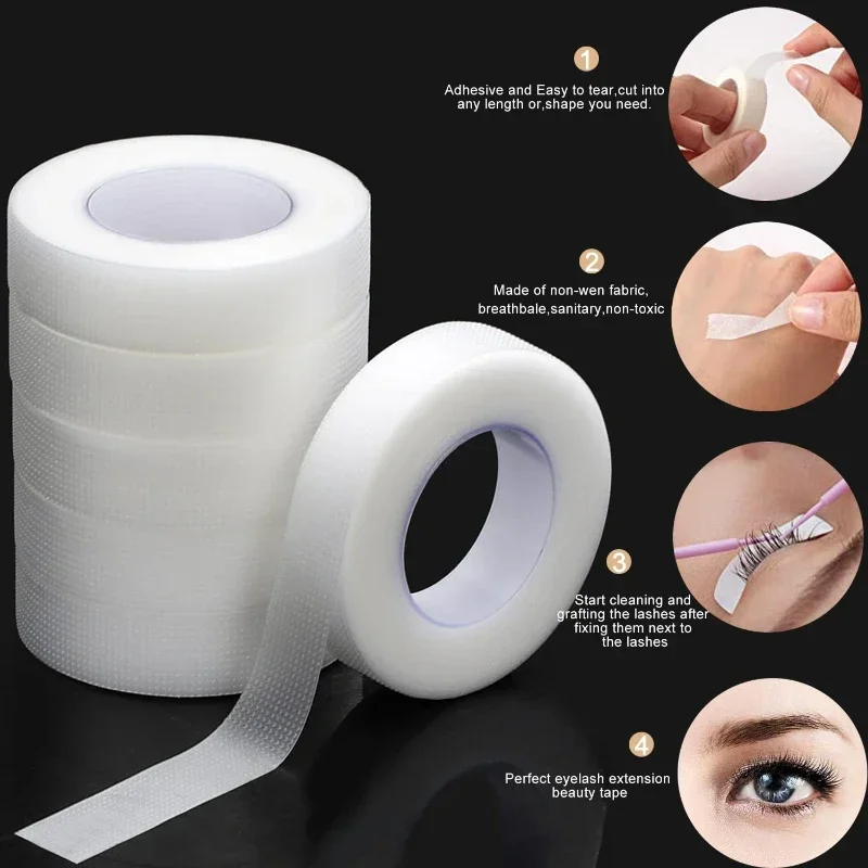 Eyelash Tape Transparent Adhesive Fabric 9m/10 Yard/Roll Adhesive Breathable Micropore Fabric Tape for Eyelash Extension Supply