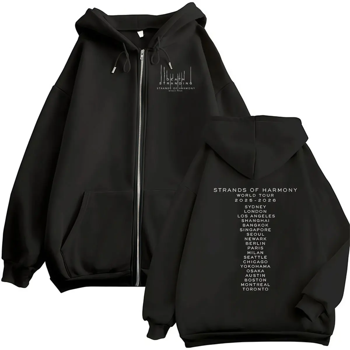 2026 Game Death Stranding 2 on The Beach Zipper Hoodie Men's Women Vintage Long Sleeve Oversized Spring Autumn Jacket Sweatshirt