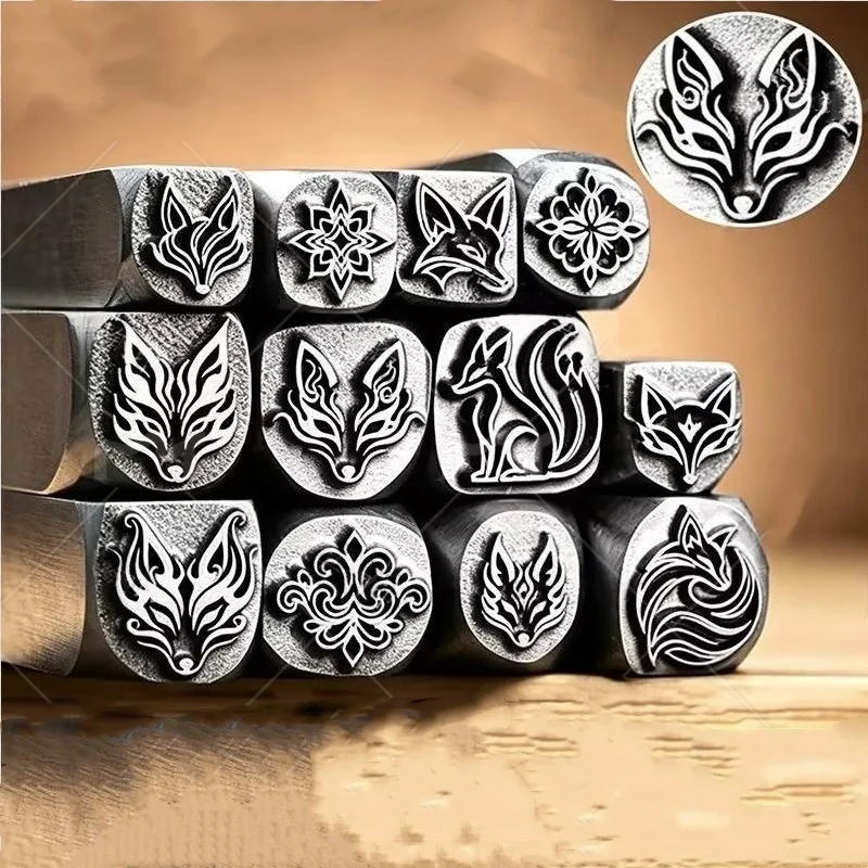 Jewelry Stamps, Fox-Patterned Steel Stamps, Gold and Silver Jewelry, Bracelets, Rings, Chiseling Molds, Gold-Working Tools