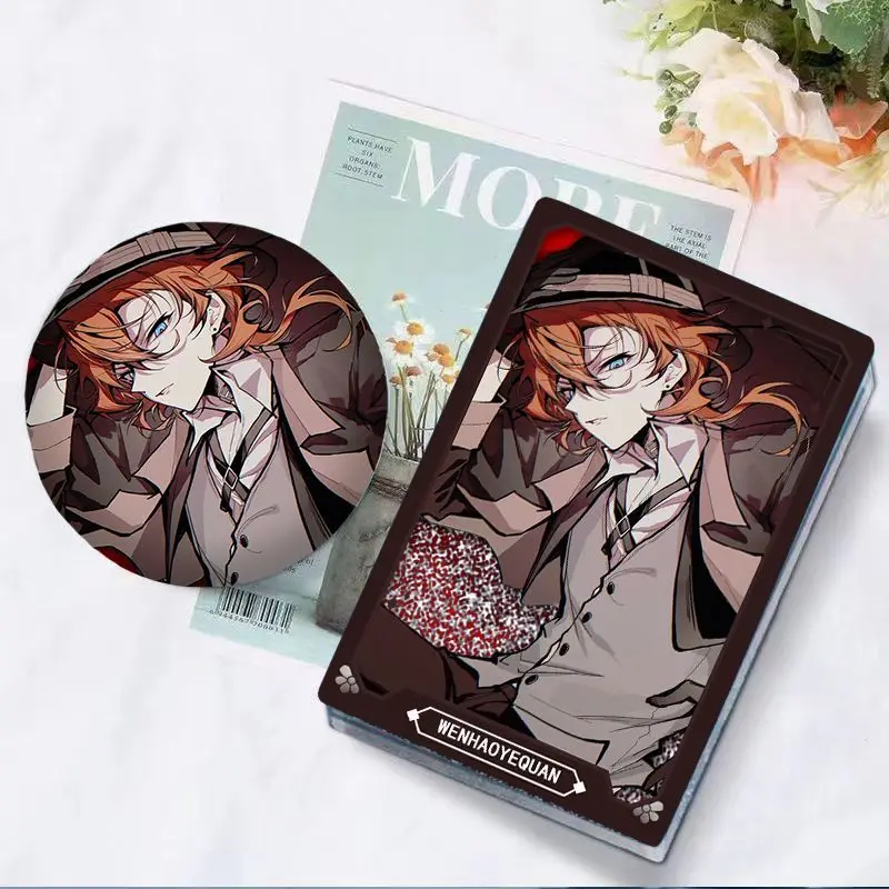 2025 NEW Osamu Dazai Nakahara Chuuya Game Cartoon Badge Pin Brooch Acrylic Quicksand Mahjong Acrylic Ornaments Souvenir Gift