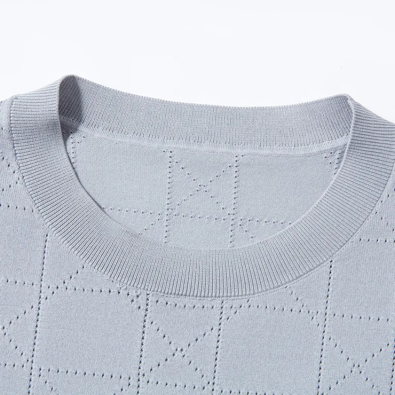 Breathable Linen Silk Men's Polo Shirts T-shirt Vintage Old Money Casual Lightweight Wear