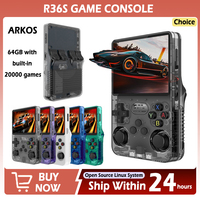 ARKOS R36S Retro Handheld Video Game Console 3.5inch IPS Screen 64GB Storage 20000 Game Library Portable Linux System Pocket Pla