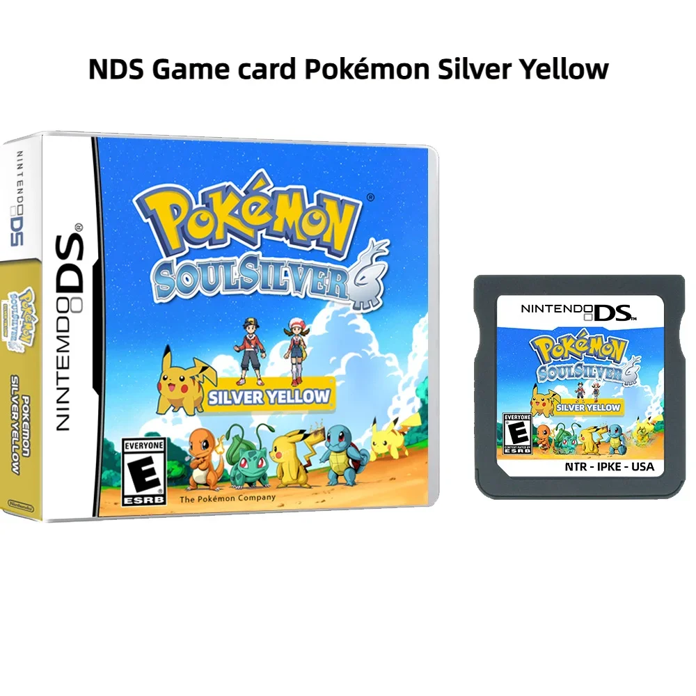 NDS Game Card New Pokémon American Edition English Pokemon Silver Yellow Game Card