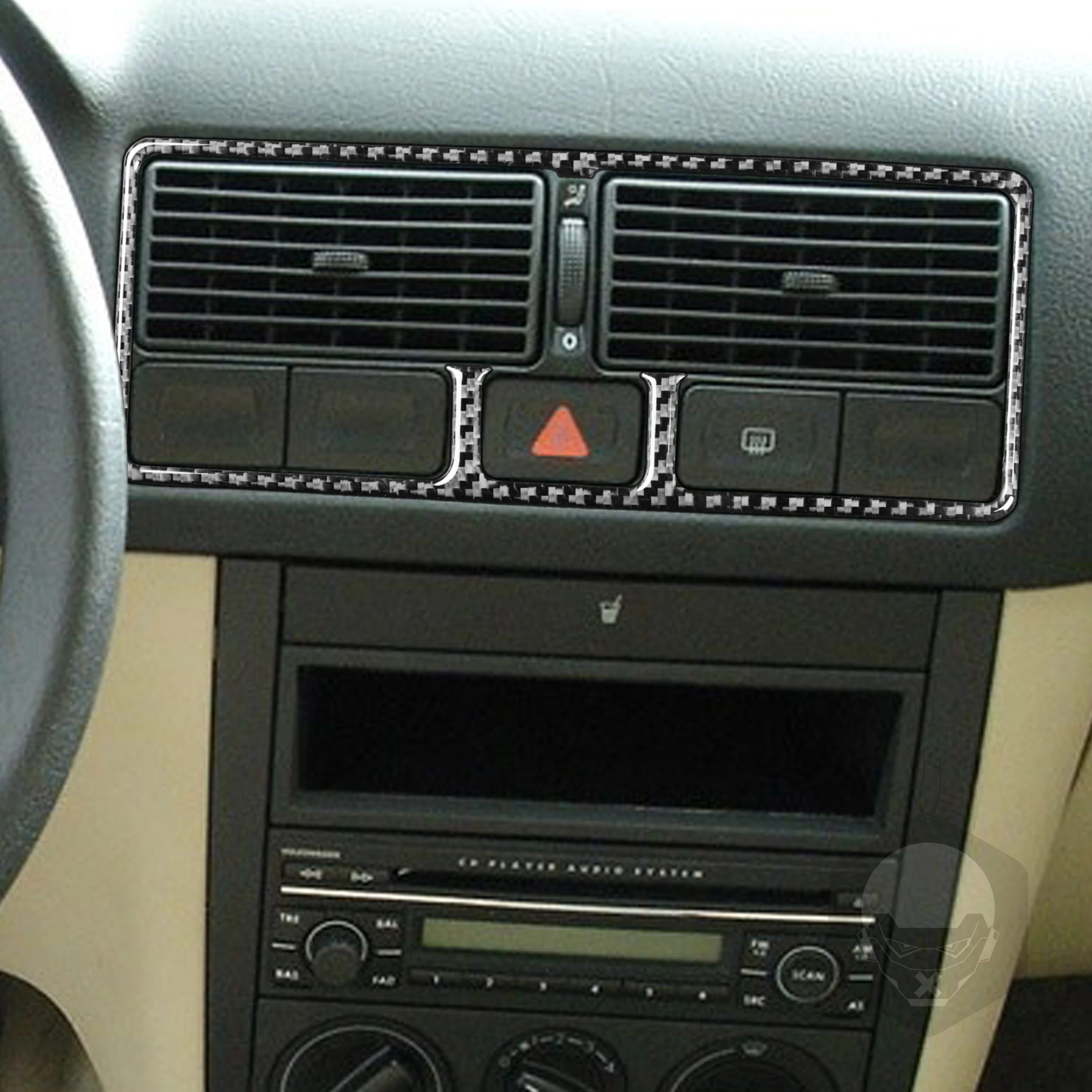 For VW Golf 4 MK4 1999 2000 2001 2002 2003 2004 Center Air Outlet Cover Real Carbon FIber Sticker Vehicle Interior Accessories - view 2