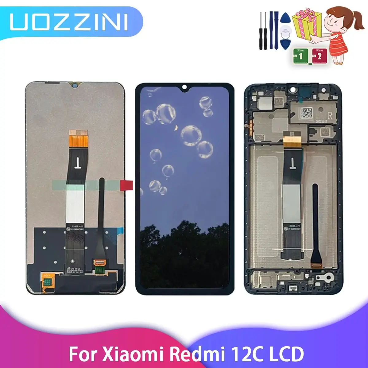 6.71\'\' For Xiaomi Redmi 12C LCD Display LCD Touch Screen Digitizer Assembly For Redmi 12C 22120RN86G Repair Parts 100% Tested