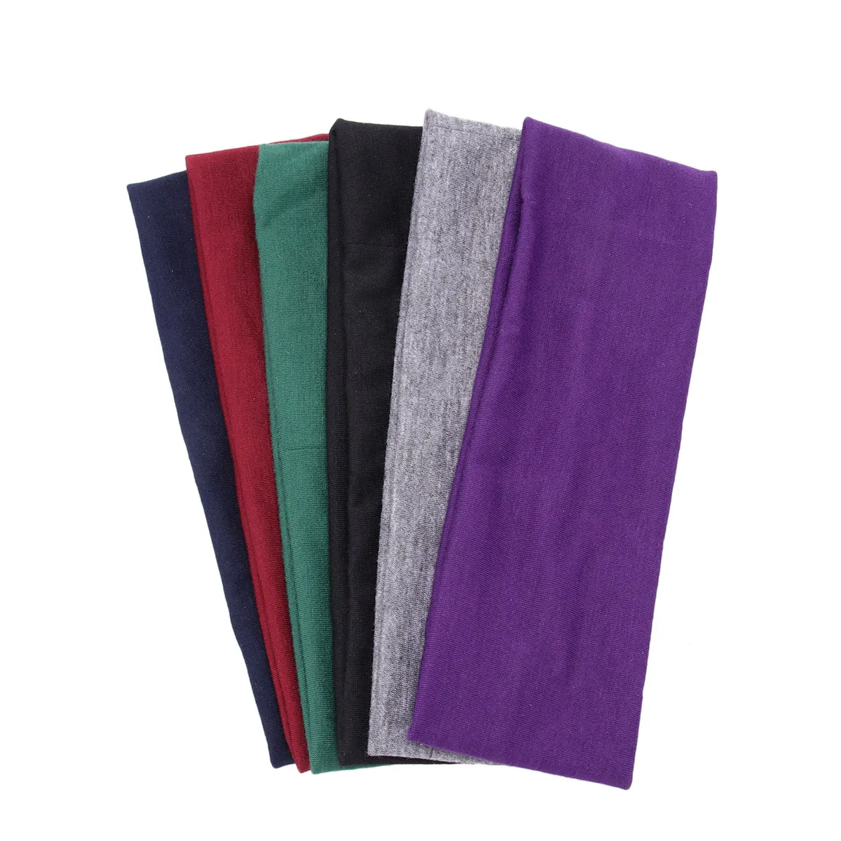 Cotton Elastic Yoga Headbands Stretch Breathable Sports Hair Bands for Women Girls Running Basketball Soccer Exercise