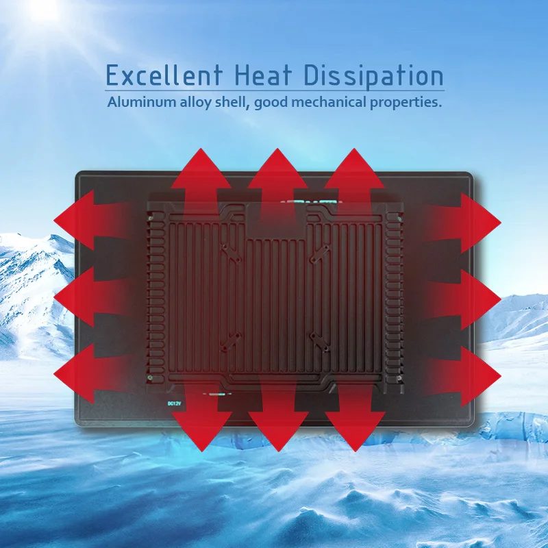 كمبيوتر مدمج مقاوم للماء IP65 مخصص مقاس 15 بوصة يعمل بنظام Android Win10 Linux ولوحة اللمس الصناعية