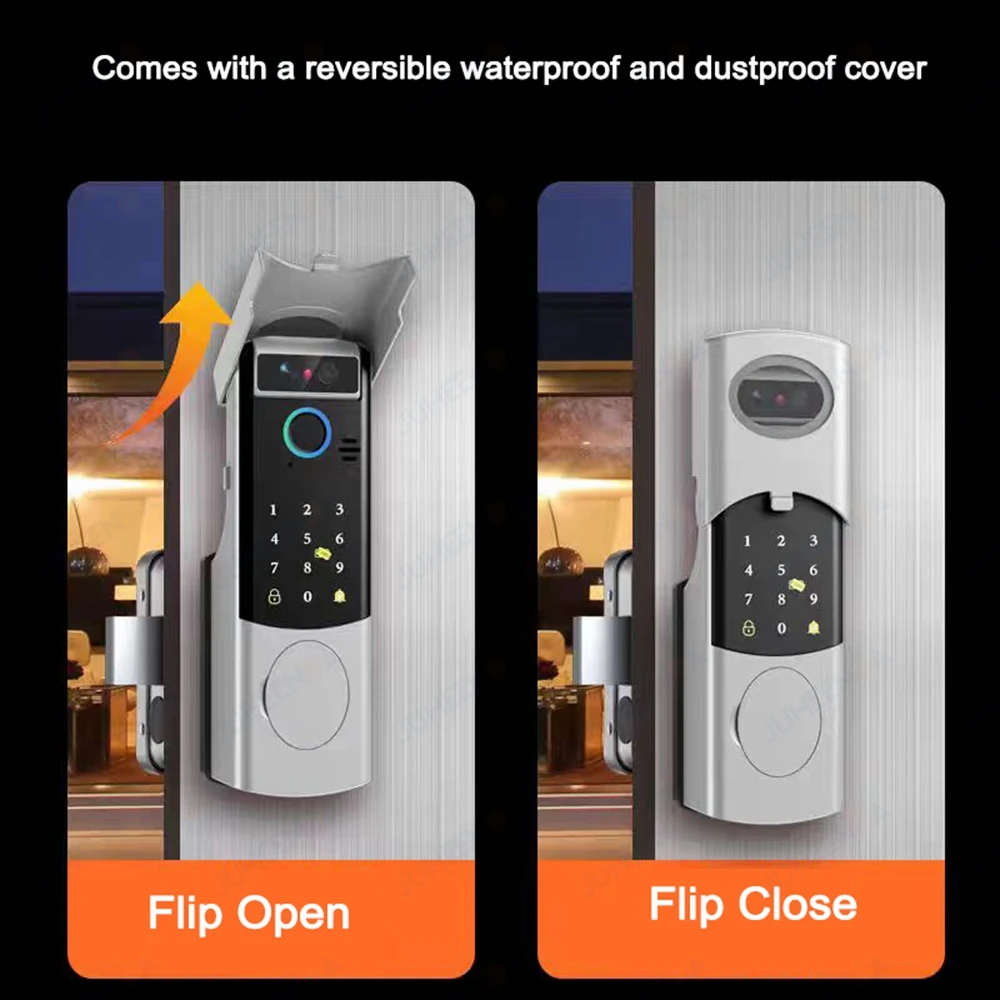 EGFirtor Tuya Smart Outdoor Waterproof Door Lock with Face Recognition Video Intercom RFID Card Password Electronic Lock