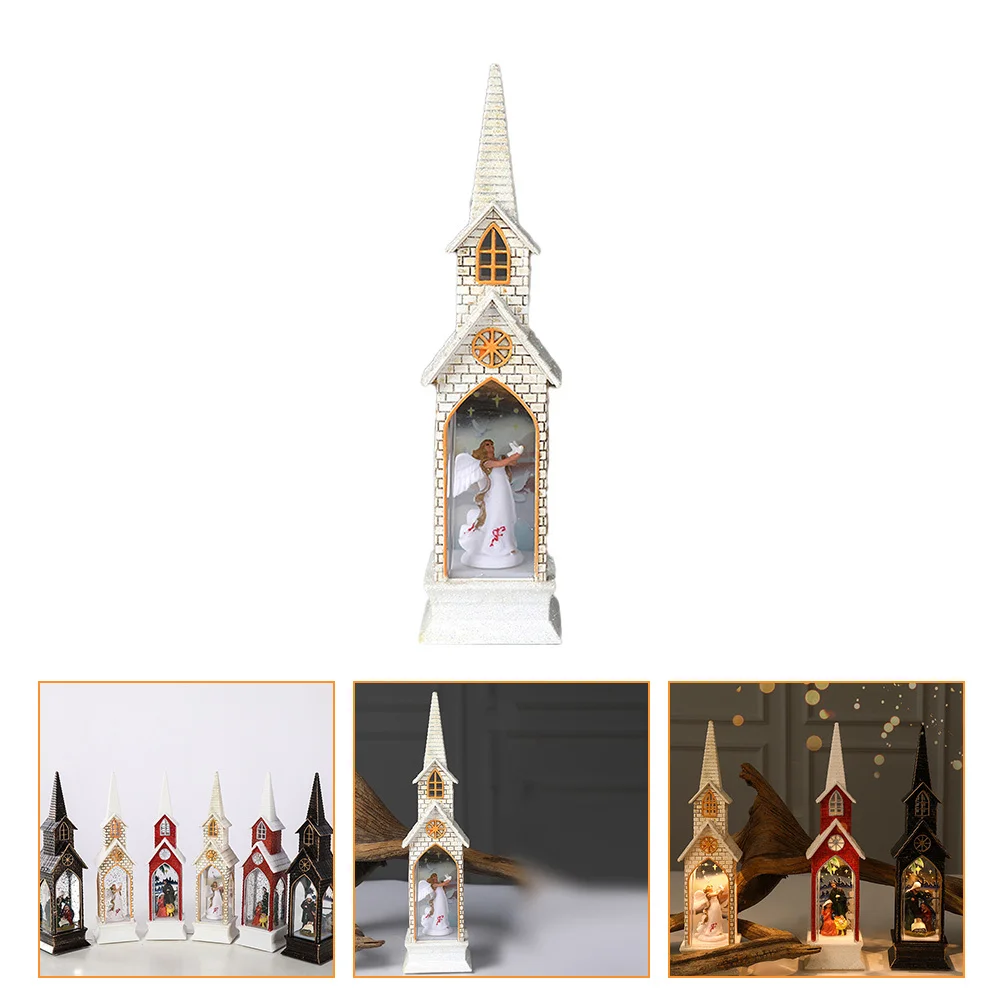 

Luminous Church Angel Design Christmas Light Adornment Handmade Xmas Wind Lamp Decor Party Ornament Lamp Post