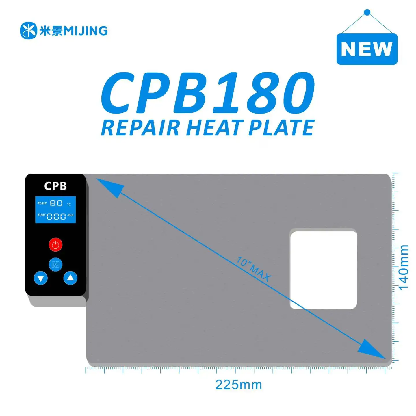 MIJING CPB CP180 LCD Heating Separating Platform 30-120°C Digital Control Heating Plate Preheating Mat for Phone Screen Removal