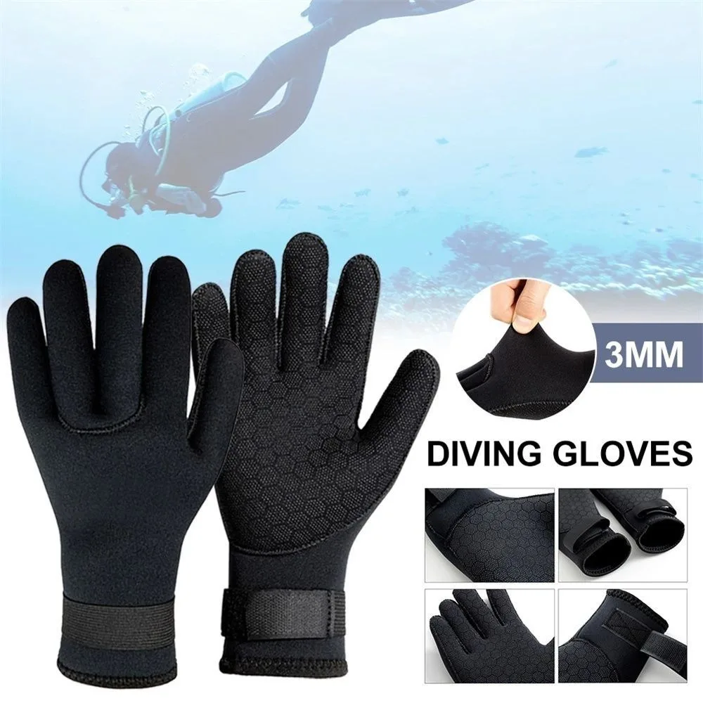 

Durable 3mm Scuba Diving Gloves Anti Slip Cut Resistant Surfing Gloves Flexible Wetsuit Gloves for Spearfishing Swimming Rafting