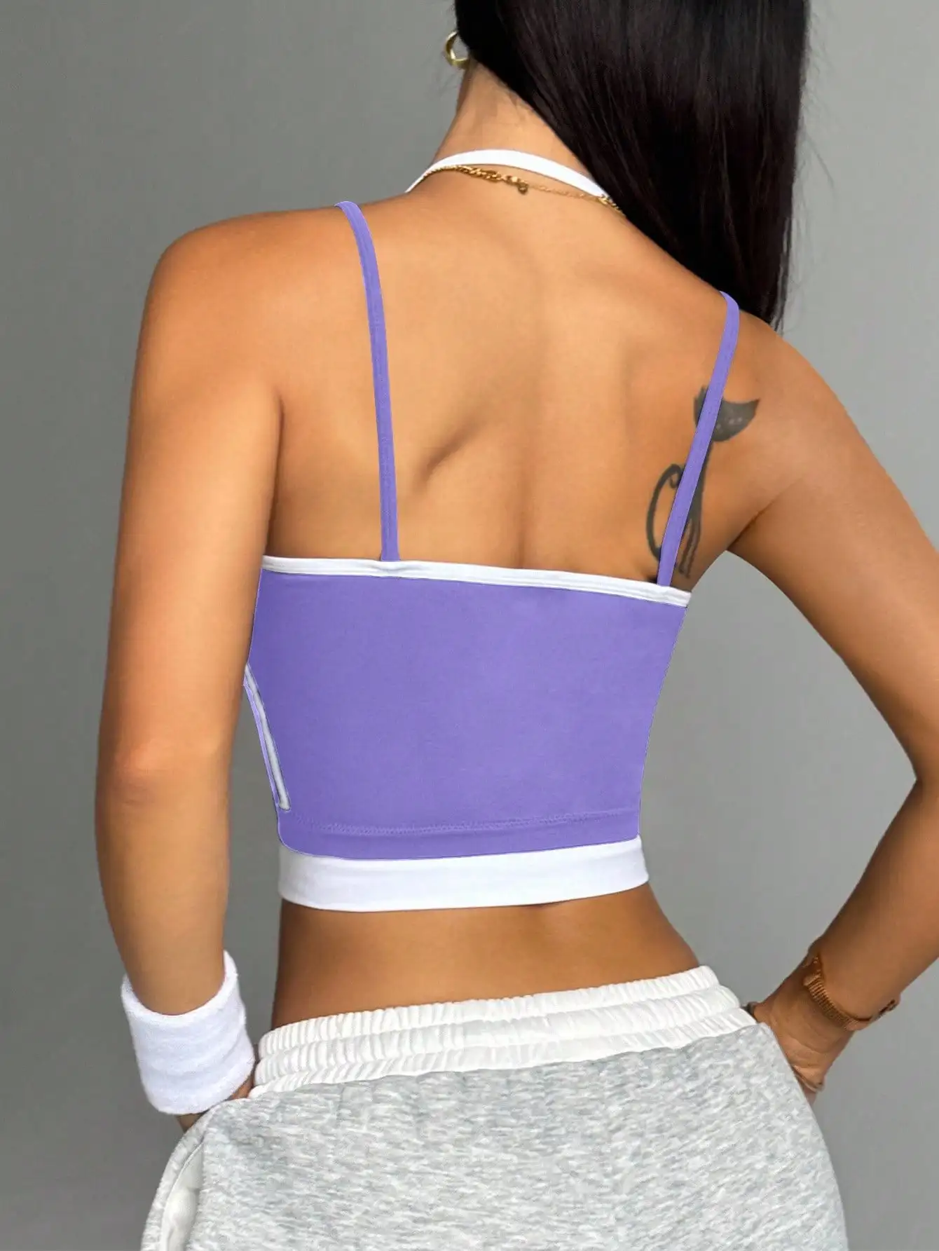 Farbblockierender, nicht aus Stahl gefertigter Ring, schöne Sportweste für Damen-Outdoor-Bekleidung, Fitness-Laufen, stoßdämpfende Raffung, s – Detail 15
