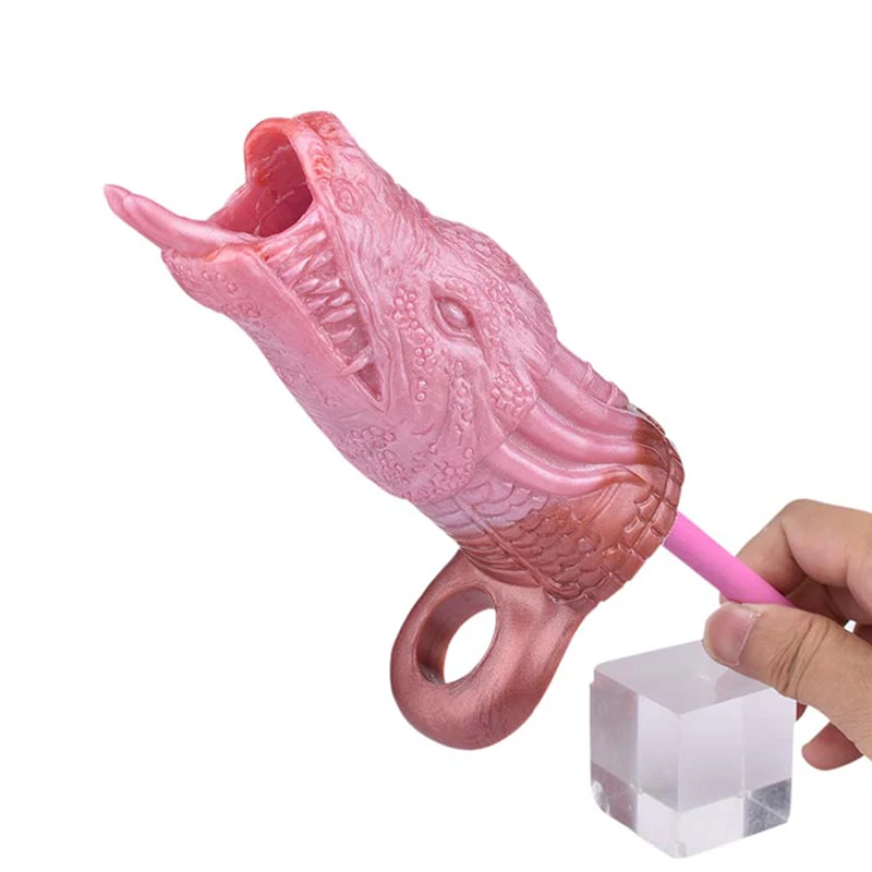 Gode Dragon en silicone pour femme, agrandisseur de pénis, manchon de pénis, couvre-bite, masturbateur, jouets sexuels pour adultes, chatte, anal, prostate, sex-shop, 14x5.3cm